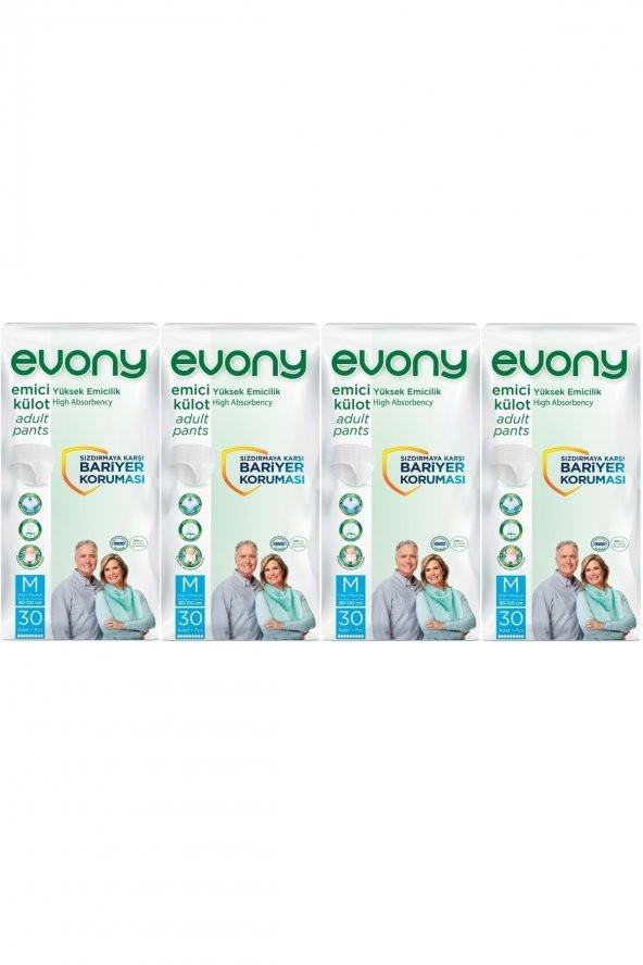 Evony Hasta Bezi Yetişkin Emici Külot M-orta Boy 120 Adet (4pk*30)