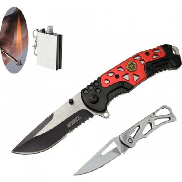 Lanmark Serisi MX10B-21 cm cm Kırmızı Çakı Seti SLN401
