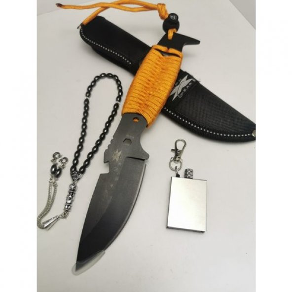 Dpx Gear 23 cm Siyah Ipli Çelik Av Kamp Çakısı Hediyeli
