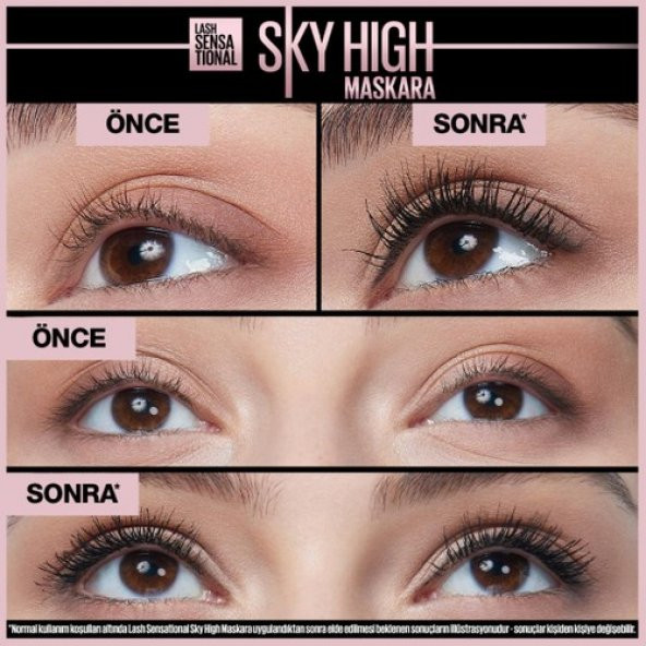 Maybelline New York Lash Sensational Sky High Suya Dayanıklı Waterproof Maskara - Resim 3