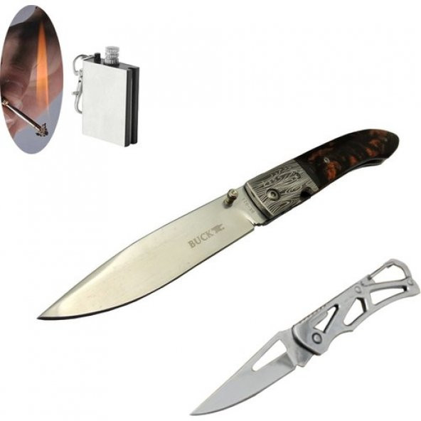 Buck Serisi BK-002-23 cm Kahve Çakı Seti SLN558