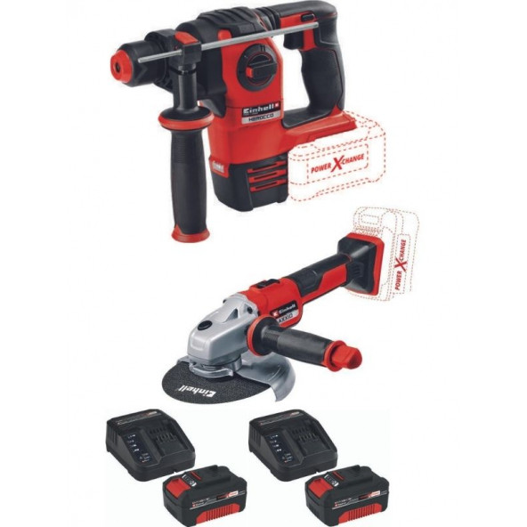 Einhell Herocco 18v Kırıcı Delici Axxio 18/150 Avuç Taşlama 2x4.0ah Kömürsüz Set ürün görseli