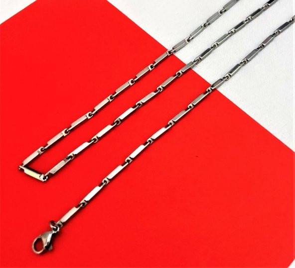 316L CERRAHİ ÇELİK 2 MM 55 CM ÇELİK KOLYE-ÇKOL97 - 3