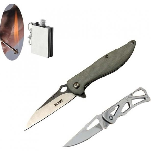 Crkt Serisi 1265 Gri 18 cm Locust Çakı Seti SLN712