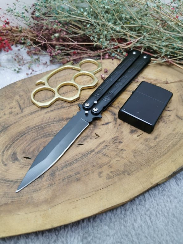 22 Cm Komple Çelik 3 Parçalı Kelebek Çakı Set