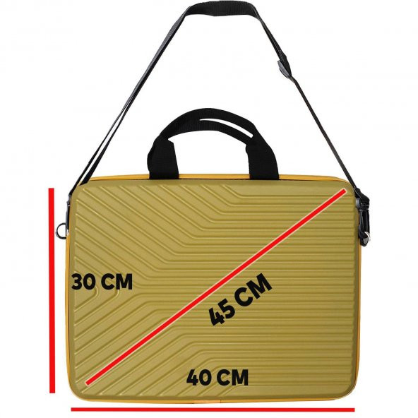 Bilgisayar Laptop Çantası Kırılmaz Su Geçirmez Notebook Dizüstü Bilgisayar Taşıma Hardal Sarı 40x30 Cm 16 İnç - Resim 2