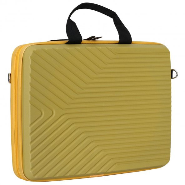 Bilgisayar Laptop Çantası Kırılmaz Su Geçirmez Notebook Dizüstü Bilgisayar Taşıma Hardal Sarı 40x30 Cm 16 İnç - Resim 5