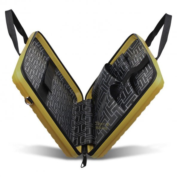 Bilgisayar Laptop Çantası Kırılmaz Su Geçirmez Notebook Dizüstü Bilgisayar Taşıma Hardal Sarı 40x30 Cm 16 İnç - Resim 6