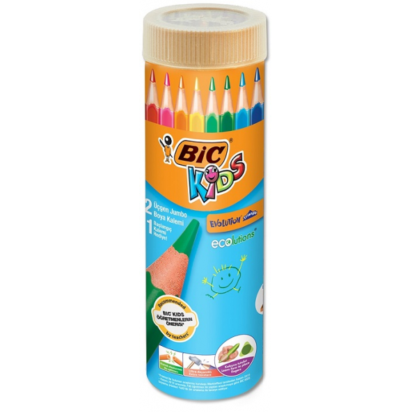 Bic Kuru Boya Evolution Üçgen Jumbo Metal Tüp 12 958192