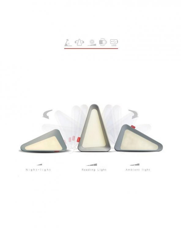 Üçgen Tasarımlı USB Şarj Edilebilir 3 Kademeli Ayarlanabilir LED Gece Lambası - 5