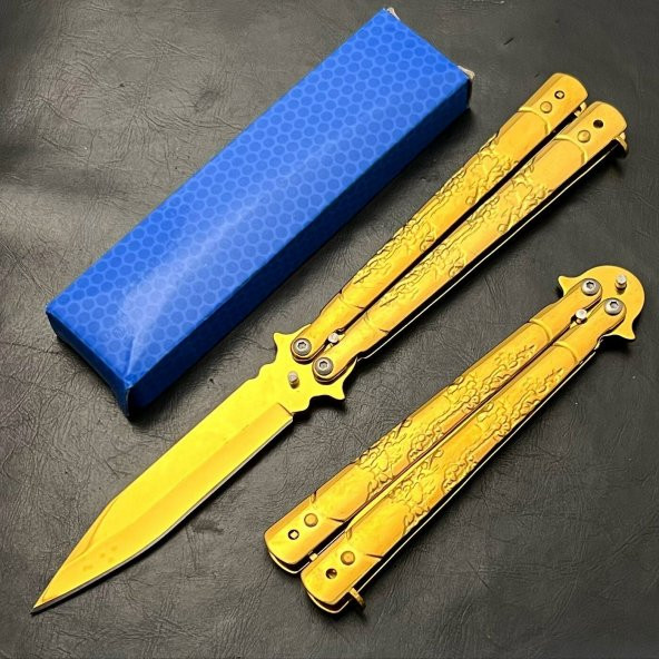 (K-G2)GOLD METAL KELEBEK 22 CM