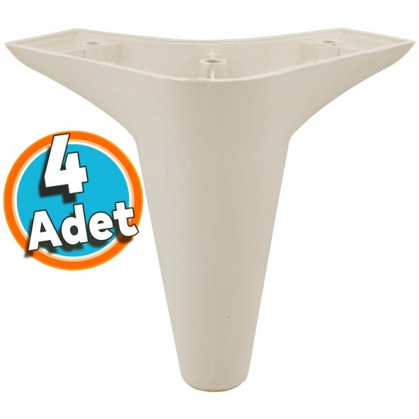 Mobilya Kanepe Sehpa Yatak Puf Koltuk Ayağı 12 cm Krem Baza Ayak (4 ADET)