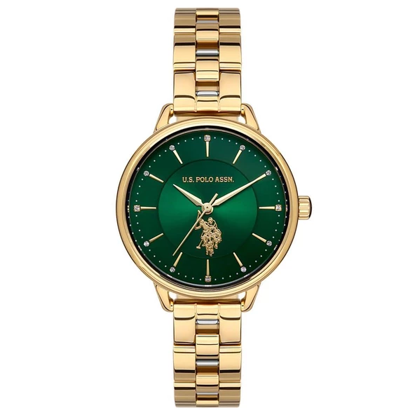U.S. POLO ASSN. USPA2013-07 ALTIN KAPLAMA KADIN KOL SAATİ