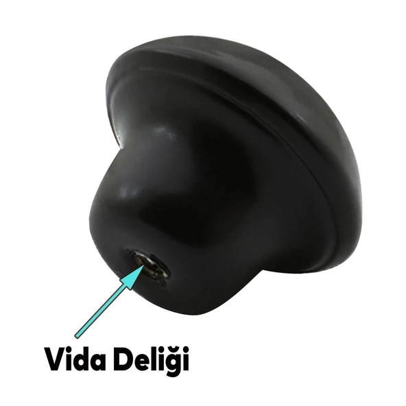 Noktalı Mantar Düğme Kulp Çekmece Dolap Dolabı Kapak Kulpu Kulbu Siyah Metal Kulpları Mobilya Mutfak - 5