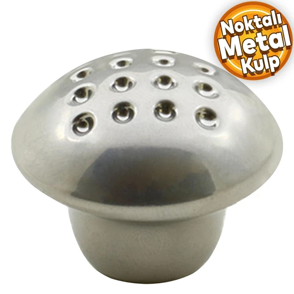 Noktalı Mantar Düğme Kulp Mobilya Mutfak Çekmece Dolap Dolabı Kapak Kulpu Kulbu Krom Metal Kulpları