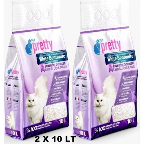 Pet Pretty Lavanta Kokulu Ince Taneli Topaklaşan Kedi KUMU10LT x 2 Adet