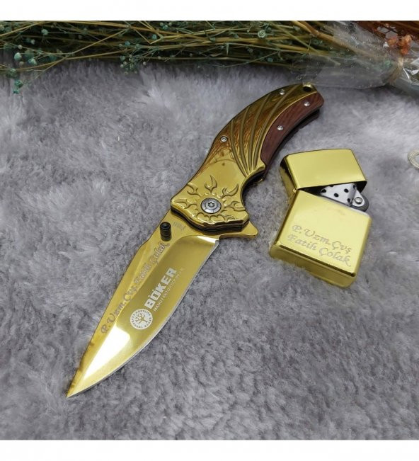 Komple Çelik Ahşap Kabzeli Oto Bıçak 071