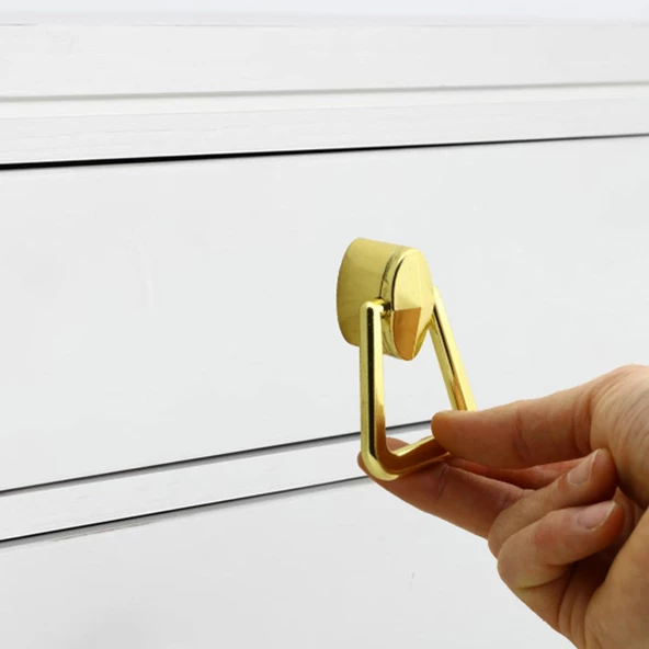 Badem Mobilya Çekmece Mutfak Kapak Dolap Dolabı Kulpu Kulpları Kulbu 16 Mm Gold Sert Plastik Kulp - 5