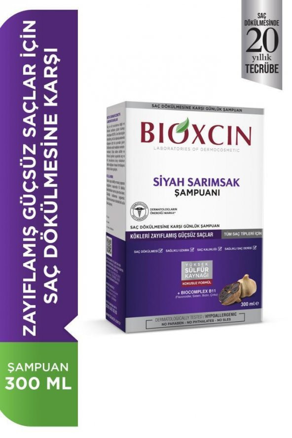 Bioxcin Siyah Sarımsaklı Şampuan 300 ml