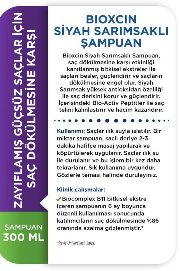 Bioxcin Siyah Sarımsaklı Şampuan 300 ml - 6