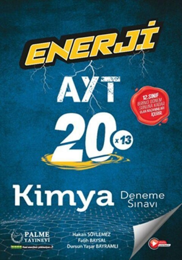 AYT Kimya 20 x 13 Deneme Sınavı Palme Yayınları