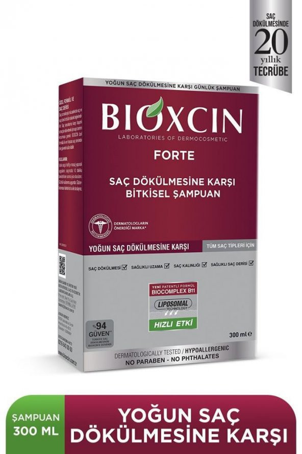 Bioxcin Forte Bitkisel Saç Dökülmesine Karşı Şampuan 300 ml