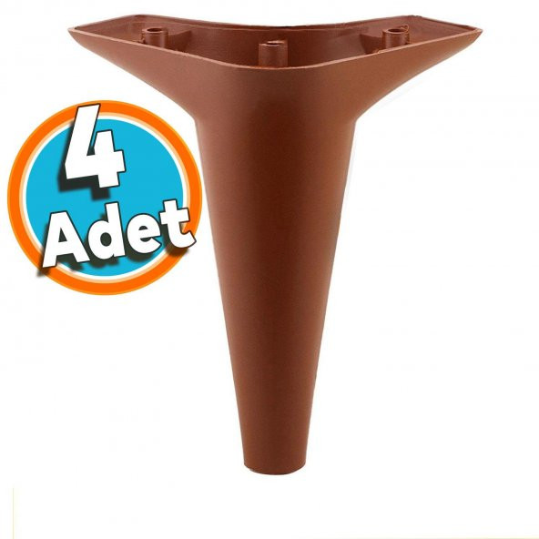 Mobilya Yatak Kanepe Sehpa TV Ünitesi Koltuk Ayağı 15 cm Kahverengi Baza Ayak (4 ADET) ürün görseli