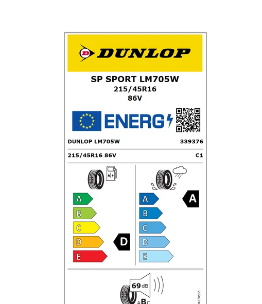 Dunlop 215/45 R16 TL 86V Sp Sport LM705 (Üretim 2025) - Resim 4
