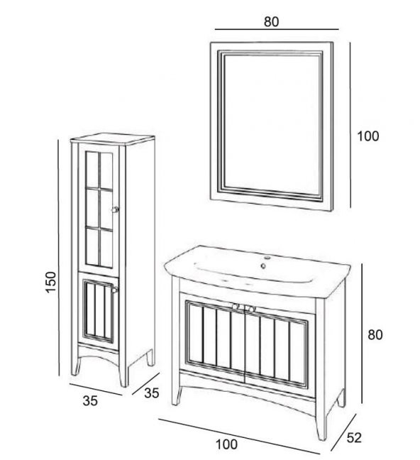 Denko Helena 100 cm MDF Antrasit Gri Banyo Dolabı Takımı ve Boy Dolabı - Resim 3