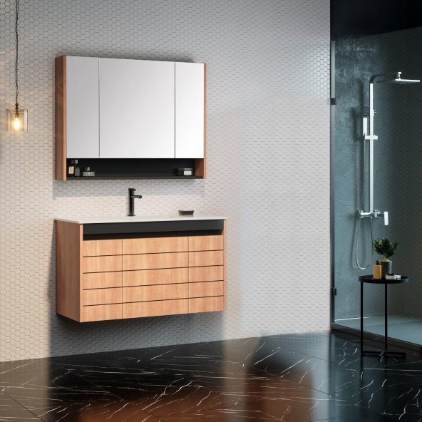 Orka Ricato 100 cm MDF Morgana Kiraz Banyo Dolabı Takımı