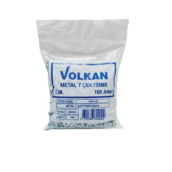 Volkan Metal T Çektirme (Çinko) | Dayanıklı ve Estetik Çözüm | 100 ADET - 4