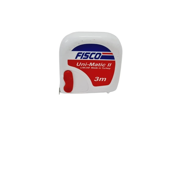 Fısco Uni-Matic II 3 Metre Çelik Şerit Metre | Avuç İçi Rahatlığı ve Kolay Kilitleme | Orijinal | 12 ADET - 2