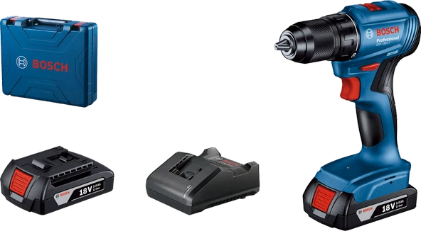 Bosch Professional GSR 185 LI Akülü Delme Vidalama Mak. 2 x 2.0 Ah; Case