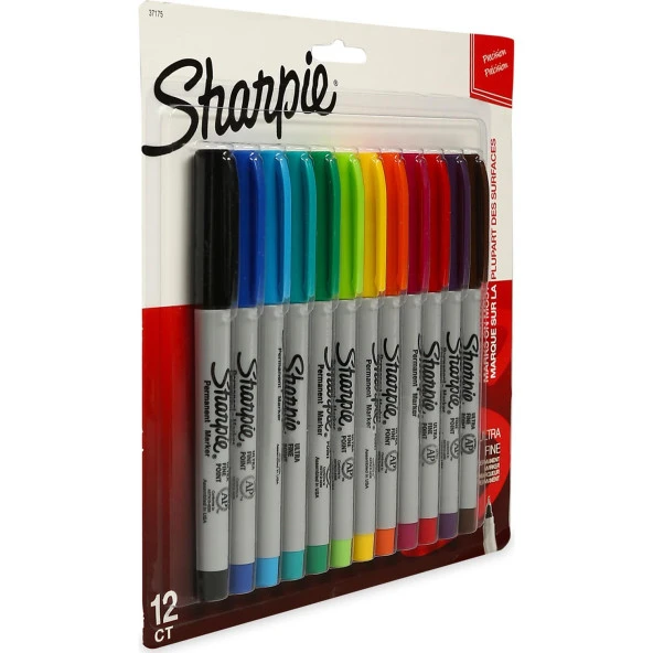 Sharpie Set Permanent Ultra Fine Uç 12 Li Fine Uçlu Keçeli Markör Kalem - 2