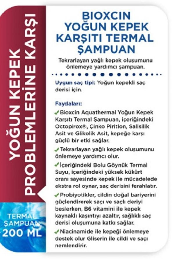 Bioxcin Aqua Thermal Yoğun Kepek Karşıtı Şampuan Ds 200Ml - 3