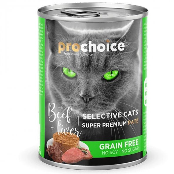 Prochoice Selective Cat Biftek ve Ciğerli Kıyılmış Konserve Yetişkin Kedi Maması 400 G