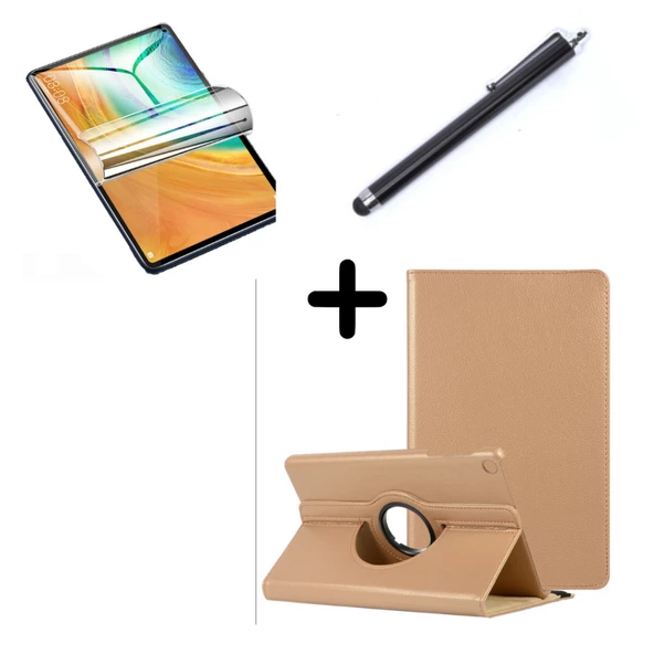 Huawei Matepad SE 10.4 Kılıf Dönen Tablet Kilifi Ekran Koruyucu+Kalem - 9