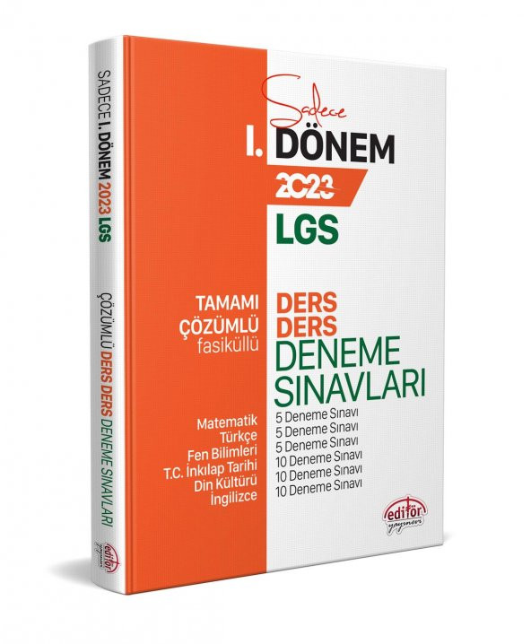 2023 8. Sınıf LGS 1. Dönem Fasiküllü Ders Ders Deneme Sınavları Editör Yayınları