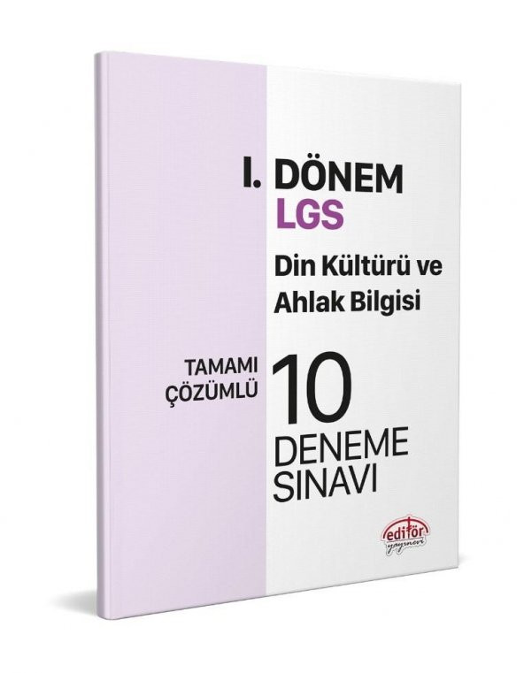 8. Sınıf LGS Din Kültürü ve Ahlak Bilgisi 1. Dönem 10 Deneme Editör Yayınları