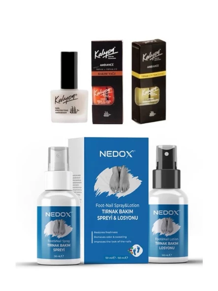 Kalyon Tırnak Sertleştirici+Tırnak Bakım Yağı+Tırnak Eti Temizleyici 3'lü Set + Nedox Tırnak Bakım Spreyi Ve Losyonu 50ml+50ml ürün görseli