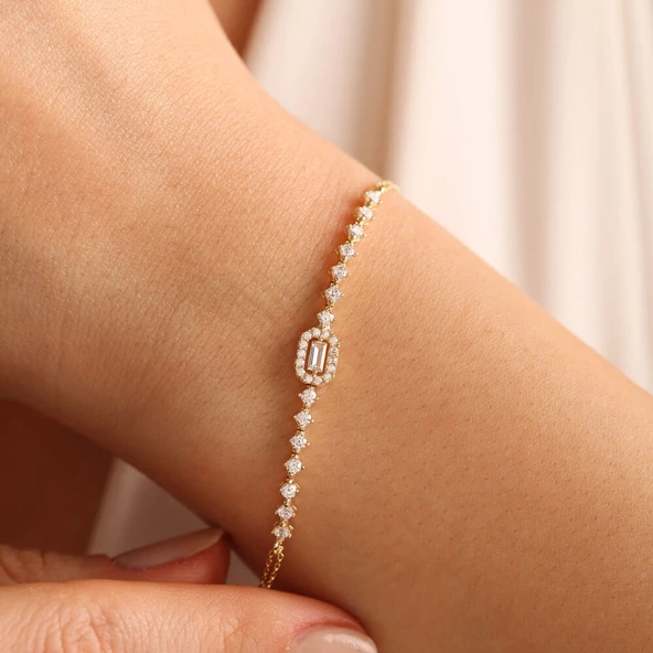 Su Yolu Altın Baget Bileklik - Resim 3