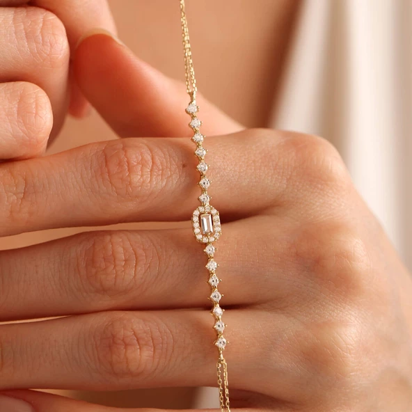 Su Yolu Altın Baget Bileklik ürün görseli 1