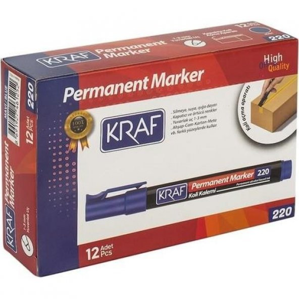 KRAF PERMANENT KOLI  MARKOR MAVI 12 LI KUTU(220)