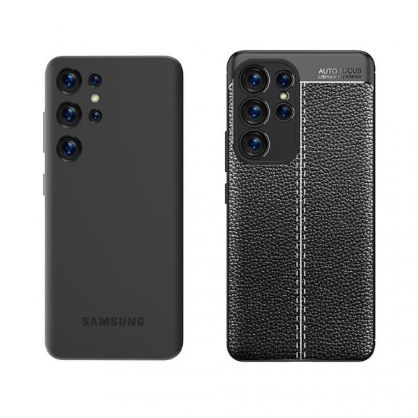 Samsung Galaxy S23 Ultra Kılıf Deri Tarzı Niss Silikon Case Kapak - 7
