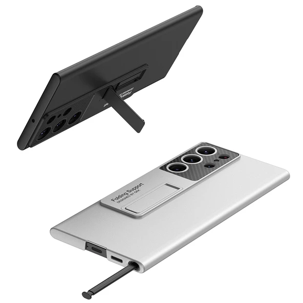 Samsung Galaxy S23 Ultra Kılıf Standlı Ays Kapak - Resim 8