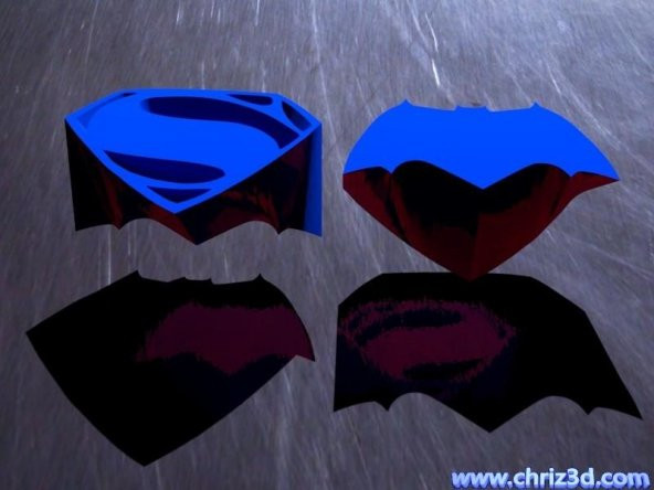 Batman Vs Superman Logosu - Yan Seçin Plastik Aparat - 2