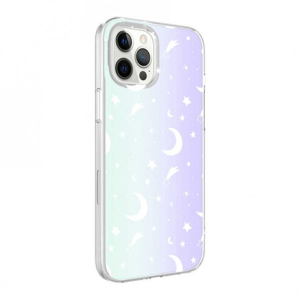 Apple İphone 12 Pro Max Kılıf M-blue Desenli Kapak