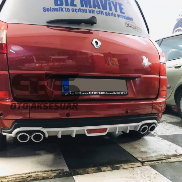 Renault Scenic Difüzör Arka Tampon Eki 4 Egzoz Çıkışlı Gri Tip - 4
