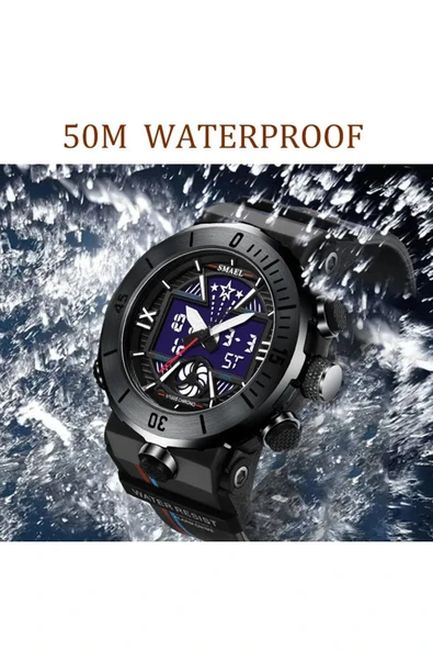 Erkek Kol Saati Analog Dijital Spor Moda Trend 8051y Saat - Resim 2