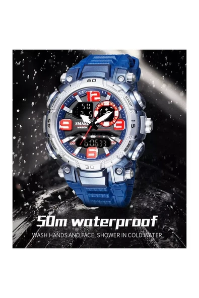 Erkek Kol Saati Analog Dijital Spor Moda Trend 1921m Saat - Resim 3